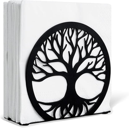 Napkin Holder for Table, Standing Napkin Dispenser Outdoor Farmhouse Black Cocktail Napkin Holders for Kitchen Coffee Shop Dining Room (4.7"x 1.6"x 4")