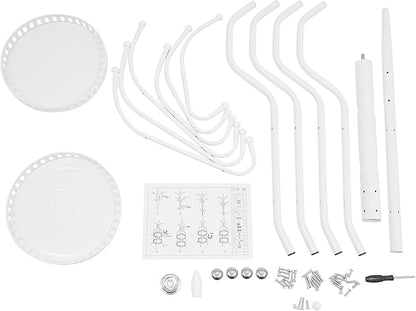 72.8in Coat Rack Freestanding 12 Hooks Coat Tree with Umbrella Holder Metal Modern Coat Hanger Stand for Entryway, Purse Rack Hat Rack Stand for Living Room Bedroom Office (White)