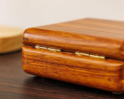 Jewelry Case Solid Wood Jewelry Organizer Box for Multiple Rings Cufflinks Earrings Portable Travel Storage Rings Case Wooden Holders Vintage Gift for Women Valentine Mother's Day Idea