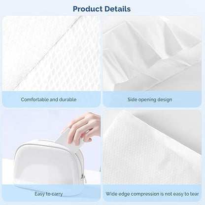 JMU 200PCS Disposable Pillow Case 21" x 30", Tissue/Poly Single Use Pillowcases Medical, White
