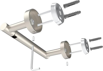 Ruacq Toilet Paper Holder Brushed Grey Double Post Pivoting Round Tissue Holders Roll Holder Hangers Toilet Paper Holders SUS 304 Stainless Steel Modern Wall Mounted