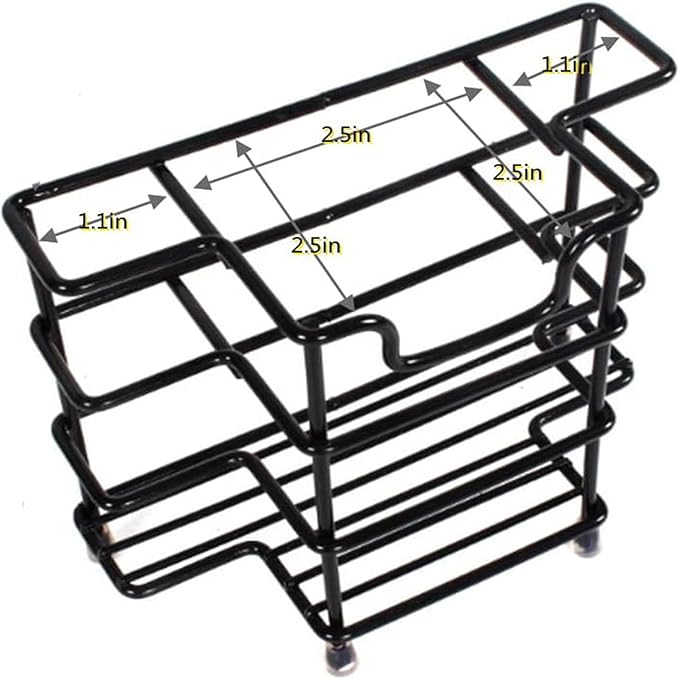 Stainless Steel Toothbrush and Toothpaste Holder for Bathroom - 3-Slot Organizer with Modern Black Design, Space-Saving and Hygienic Bathroom Storage for Countertop or Shower (Medium)