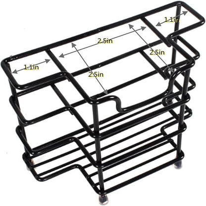 Stainless Steel Toothbrush and Toothpaste Holder for Bathroom - 3-Slot Organizer with Modern Black Design, Space-Saving and Hygienic Bathroom Storage for Countertop or Shower (Medium)