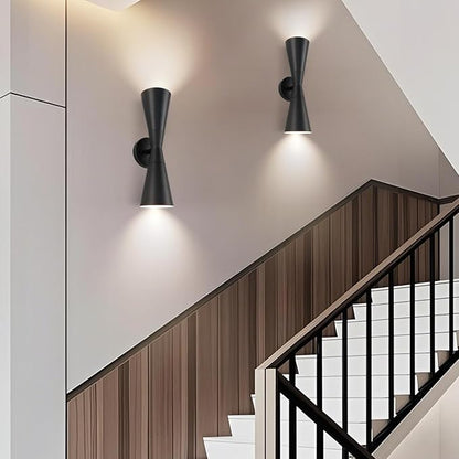 Wall Sconces Set of Two, Bathroom Sconces Lighting 15 inch Black Modern Sconces Wall Decor Set of 2 Indoor Wall Light Fixtures for Living Room Hallway Staircase Bedroom Hardwired