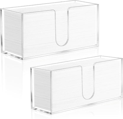 2PACK Paper Towel Holder, Countertop Paper Towel Dispenser Bathroom Paper Hand Towels Dispensers Clear Acrylic Napkin Holder Suitable for Z-fold, C-fold or MultiFold Trifold for Bathroom Kitchen