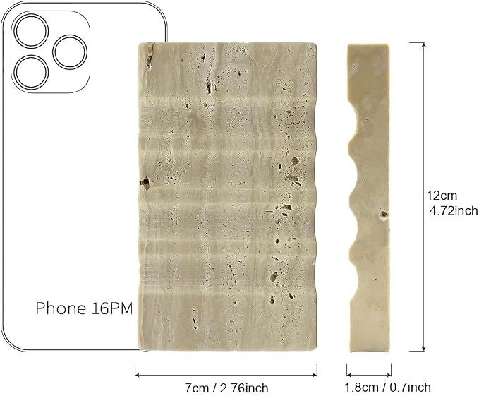 WeDoDecor Real Travertine Marble Soap Dish for Shower Stone Tray Small Bar Soap Holder with Self Draining | Non-Slip, Luxury Bath Room Accessories (Beige)