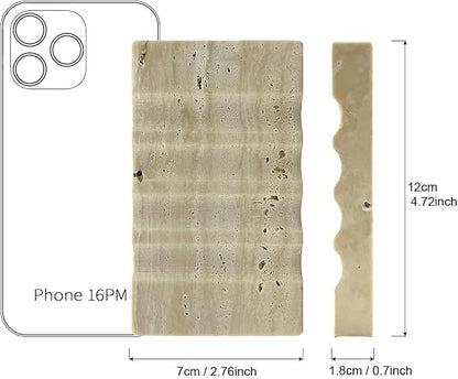 WeDoDecor Real Travertine Marble Soap Dish for Shower Stone Tray Small Bar Soap Holder with Self Draining | Non-Slip, Luxury Bath Room Accessories (Beige)
