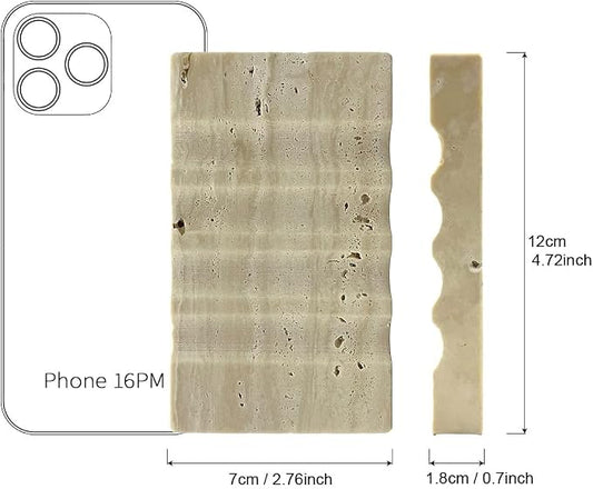 WeDoDecor Real Travertine Marble Soap Dish for Shower Stone Tray Small Bar Soap Holder with Self Draining | Non-Slip, Luxury Bath Room Accessories (Beige)