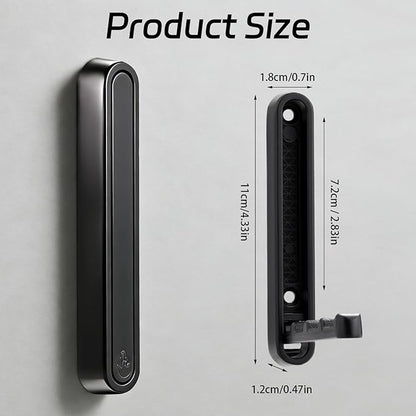 Dntorx 2 Pcs Extended Folding Coat Hooks Wall Mounted, 4.33 in Black Foldable Wall Hooks Heavy Duty Valet RV Hooks Bathroom Towel Hooks Robe Hooks for Hanging Towels Clothes Coat Hat Bags