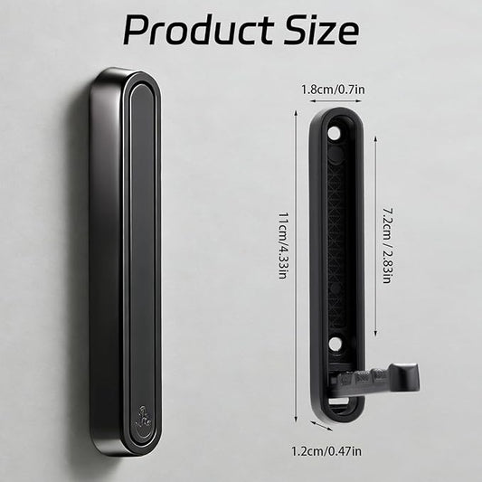 Dntorx 2 Pcs Extended Folding Coat Hooks Wall Mounted, 4.33 in Black Foldable Wall Hooks Heavy Duty Valet RV Hooks Bathroom Towel Hooks Robe Hooks for Hanging Towels Clothes Coat Hat Bags