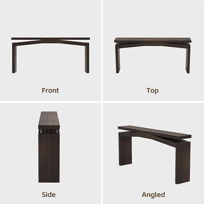 63-Inch Farmhouse Entryway Table Behind Couch Skinny, Long Wooden Entrance Table for Living Room Narrow, Rectangular Modern Console Tables for Apartment, Home, Dark Brown