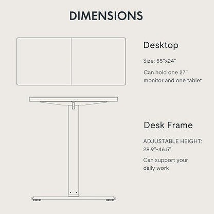 FLEXISPOT 55x24 Inch Electric Height Adjustable Standing Desk for Home & Office, Splice Board Desk for Computer Workstation, Study, or Creative Setup, White