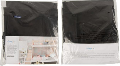 Surblue Caddy Hanging Organizer Bedside Storage Bag for Bunk and Hospital Beds, Black, L