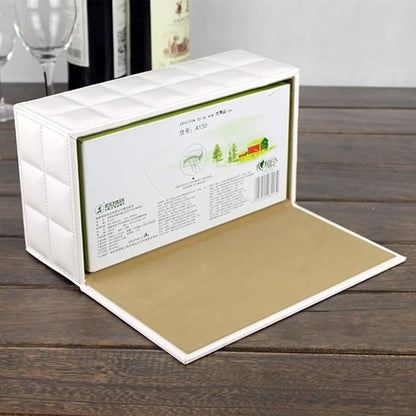 High-end Fashion Pu Leather Tissue Box Holder Cover Rectangular,Napkin Facial Tissues Cube Dispenser,Tissue Cover Decorative Container with Magnetic Bottom for Home Office Car (White)