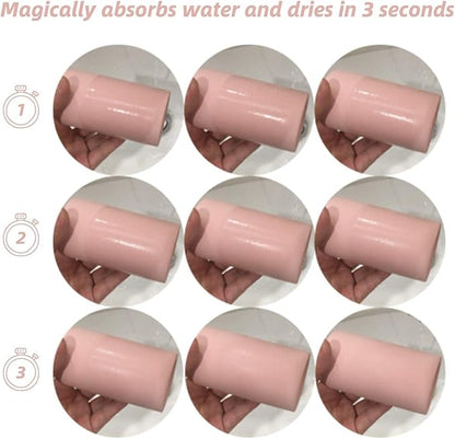 Fast-Drying Diatomite Toothbrush Holder - Bathroom Countertop Organizer Stand for Toothpaste, Makeup Brushes, Razors & Accessories (Pink)