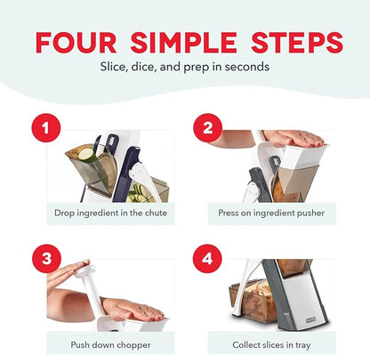 DASH Safe Slice Mandoline for Vegetables, Meal Prep & More with 30+ Presets & Thickness Adjuster, Midnight Navy