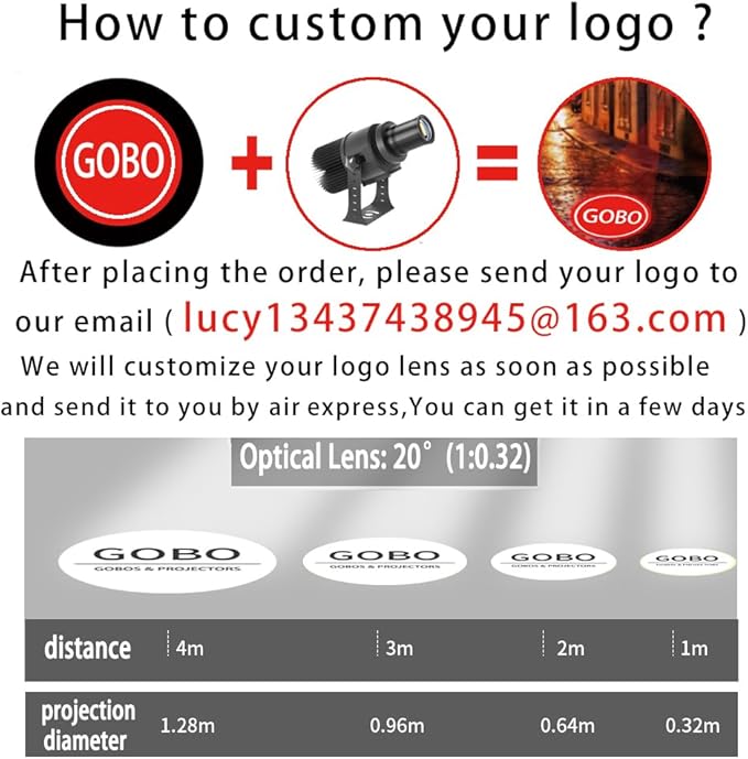 40W Custom GOBO P𝐫𝐨𝐣𝐞𝐜𝐭𝐨𝐫 Led Logo Lights Image for Store Business Outdoor and Indoor I𝐩𝟔𝟕 Waterproof with Remote Control (40, Watts)