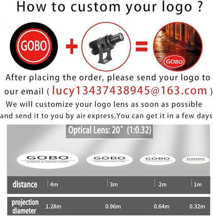 40W Custom GOBO P𝐫𝐨𝐣𝐞𝐜𝐭𝐨𝐫 Led Logo Lights Image for Store Business Outdoor and Indoor I𝐩𝟔𝟕 Waterproof with Remote Control (40, Watts)