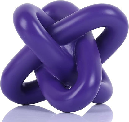 DOVDOV Purple Knot Sculpture, Triple Knot Statue, Purple Home Decor, Perfect for accenting Rustic-Style Coffee Tables, Living Room TV Stands, Dining Tables, and entryway Shelves.