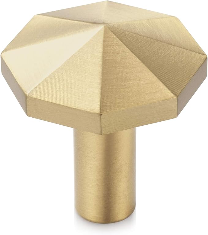 YANGQIHOME Pack of 4, Solid Brass Wall Hooks, Gold Decorative Towel Hooks, Coat Hooks, Hangers Wall Mounted (Octagon)