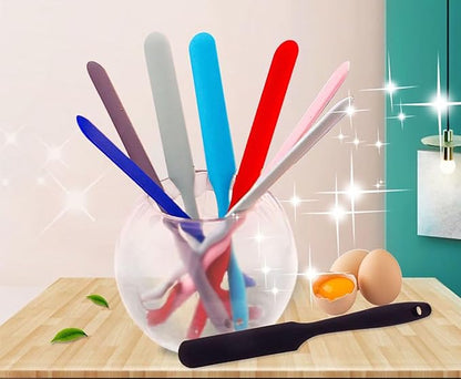 5Pcs Silicone Spatula Set Heat Resistant Cake Cream Butter Spatulas Mixing Batter Scraper Non-Stick Flexible Baking Cooking Tool BPA-Free Multicolor Set of (5colors)