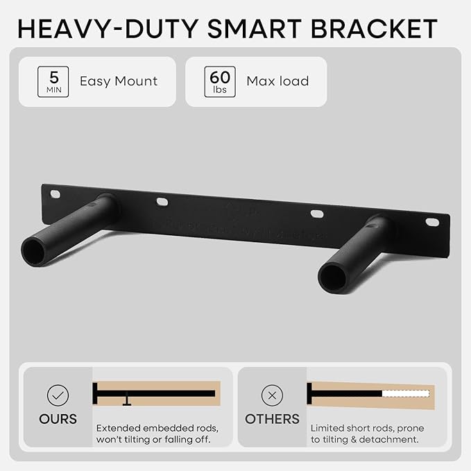 Homeforia 18 inch Golden Oak Floating Shelf, High End Solid Real Wood 18inch Small Floating Shelves for Wall Mounted, Oak Wooden 18in Floating Shelves, Heavy Duty Bracket, 18 X 6.5 X 1.75 in, Set of 4