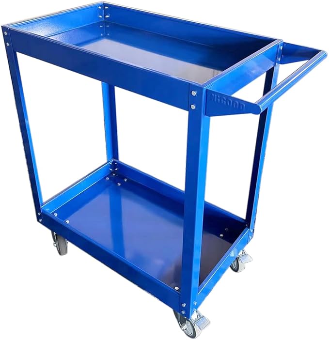 HIGOOD Heavy Duty Service Utility Cart,2 Shelf Steel, 800-Pound Capacity, 35.6 x 18.1x38-Inch