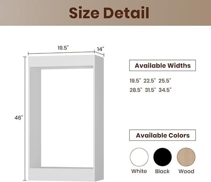 ROOMTEC 19.5" Double Hanging Closet Unit, Modular Closet System with Hanging Rod, Wardrobe Organizer for Bedroom or Walk-in Closet, Wall Mounted, Customizable Clothes Storage Unit, White