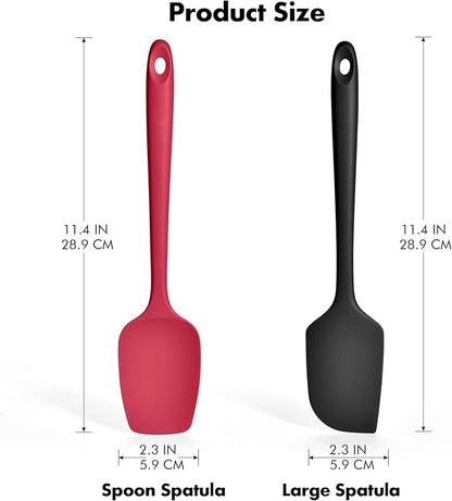 2 Pieces Silicone Spatula Set: Ironberry 600ºF Heat Resistant Food Grade Cooking & Baking Utensils, Kitchen Flexible Nonstick Rubber Scraper for Scraping, Mixing, Scrambling, Flipping (Multicolor 1)