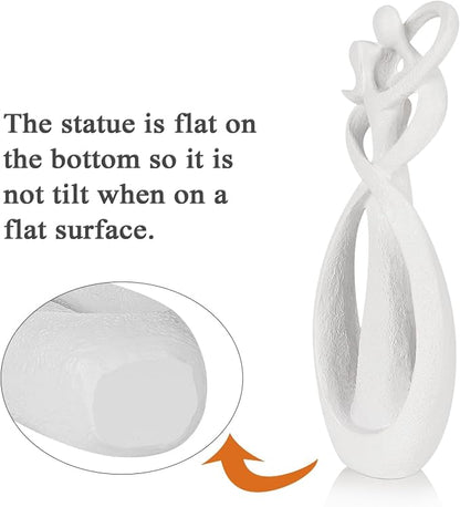 Trycooling Kissing Lovers Statue Abstract Sculpture Resin Statues for Home Decor Modern Home Office Desktop Shelf Bookshelf Decor (White, Large)