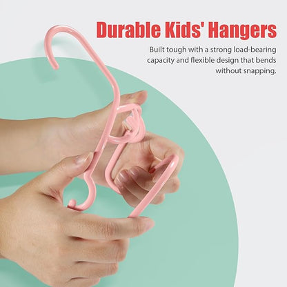 60 Pack Baby Clothes Hangers - 11.4"x6.7" Plastic Toddler Hangers, Durable Small Infant Hanger Stackable Design with Anti-Slip, Perfect for Standard Closet, Nursery & Children's Clothes