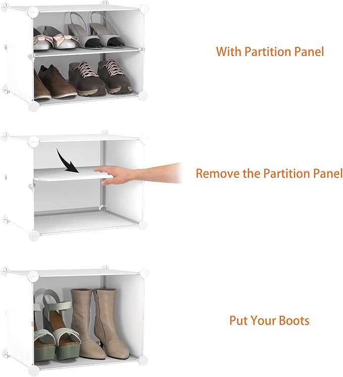 HOMIDEC Shoe Rack, 8 Tier Shoe Storage Cabinet 32 Pair Plastic Shoe Shelves Organizer for Closet Hallway Bedroom Entryway