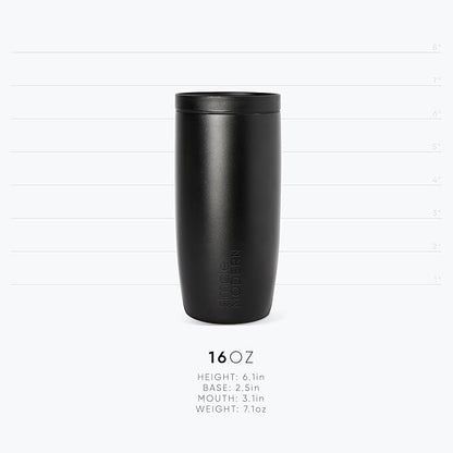 Simple Modern Travel Coffee Mug Tumbler with 360° Lid | Ceramic-Lined Insulated Stainless Steel Cold Brew Iced Coffee Cup | Gifts for Women Men Her Him | Voyager Signature | 16oz | Blue Dune