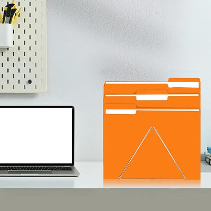 File Folder, RAZCC 100 Pack 1/3 Cut Tab File Folders Letter Size, Orange, Folders with Tab, Great for Organizing and Easy File Storage