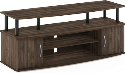 Furinno JAYA Large Entertainment Stand for TV Up to 55 Inch, Columbia Walnut/Black