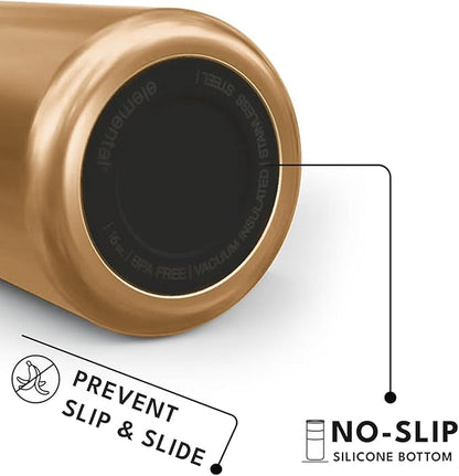 Elemental Artisan Insulated Tumbler, Triple Wall Coffee Travel Mug, Reusable Stainless Steel Coffee Tumbler with Ceramic Lid, Thermal Coffee Cups for Hot (6 Hrs) & Cold (18 Hrs), 16oz - Copper