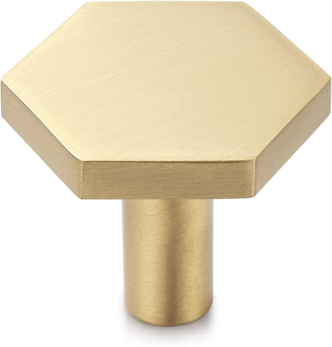 YANGQIHOME Pack of 4, Brass Wall Hooks, Gold Decorative Towel Hooks, Coat Hooks, Hangers Wall Mounted (Hexagon)