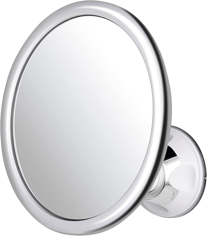 MIRRORVANA Anti Fog Mirror for Shower - Fogless, Shatterproof Shaving Mirror with 360° Swivel and Adjustable Suction Cup - 6.7" x 6.7" Round (Classic Chrome)