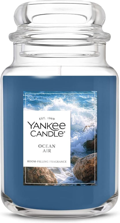 Yankee Candle Ocean Air, Scented Candle, 22oz Large Jar with up to 150 Hour Burn Time, Giftable
