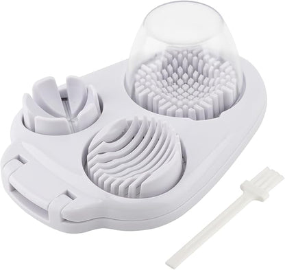 Egg Slicer for Hard Boiled Eggs 3 In 1, 3 Slicing Modes Eggs Dicer, Stainless Steel Egg Cutter, Kitchen Chopper Tool for Egg, Butter, Strawberry, Tomato, Mushroom, and Grape, Dishwasher Safe