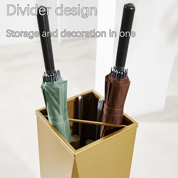 Modern Indoor Entryway Commercial Umbrella Holder，Tall Metal Large Capacity Umbrella Storage Stand ， for Hotel，Offices，Home，Commercial(White)