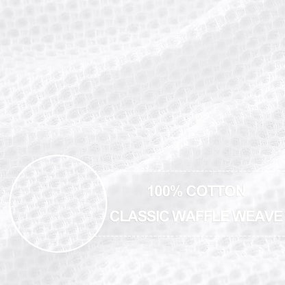 Homaxy 100% Cotton Oversized Waffle Weave Kitchen Dish Towels, Ultra Soft Absorbent Quick Drying Cleaning Towel, 20x28 Inches, 6-Pack, White