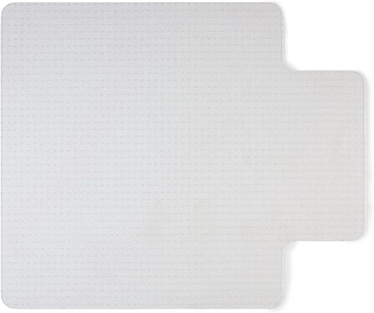 Staples Office Chair Mat, Clear Floor Mats with Lip, Flat-Pile Carpets, Extended Under-Desk Coverage, 53 x 45 Inch, Smooth Glide