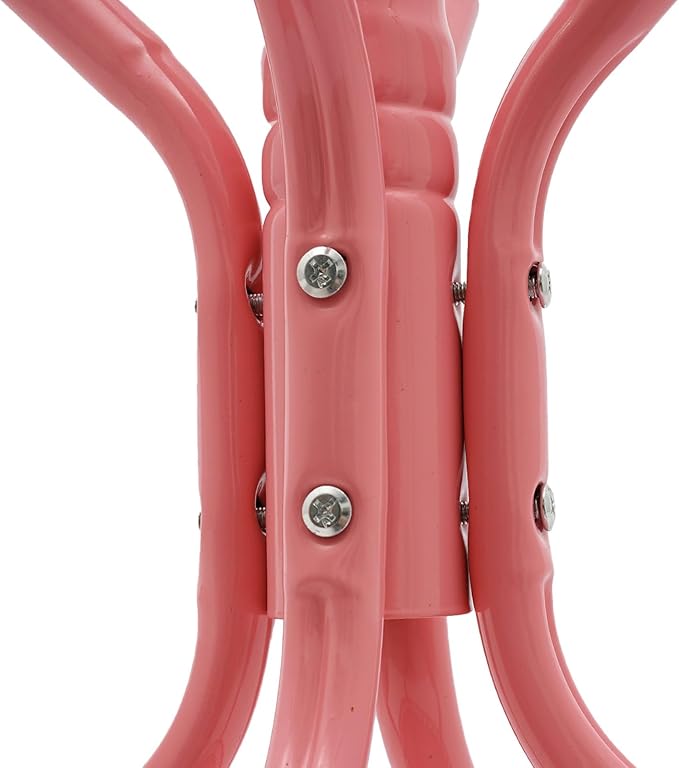 72.8in Coat Rack Freestanding 12 Hooks Coat Tree with Umbrella Holder Metal Modern Coat Hanger Stand for Entryway, Purse Rack Hat Rack Stand for Living Room Bedroom Office (Pink)