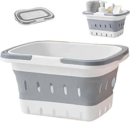Shower Basket, Bathroom Basket Portable Shower Collapsible Plastic Storage with Handles & Draining Holes, Box Organizer Bin for Bathroom, Kitchen, Dorm, Gym for Daily Use