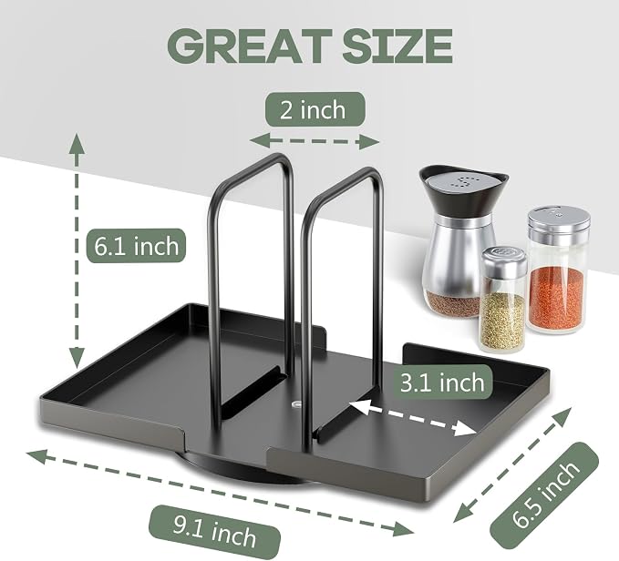 Napkin Holder for Table, Rotating Napkin Dispenser with Salt and Pepper Shakers Storage, Metal Paper Towel Holder for Table, Kitchen Countertop, Dining Table Decor Black Not Including Shakers