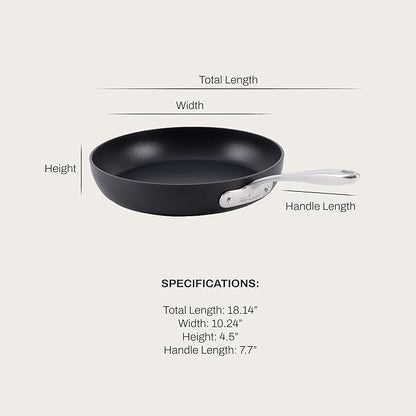 All-Clad HA1 Expert Hard Anodized Nonstick Fraying Pan 10" Skillet, Dishwasher-Safe, Oven-Safe Up to 500°F Compatible with All Stovetops (Gas, Electric & Induction) - Black