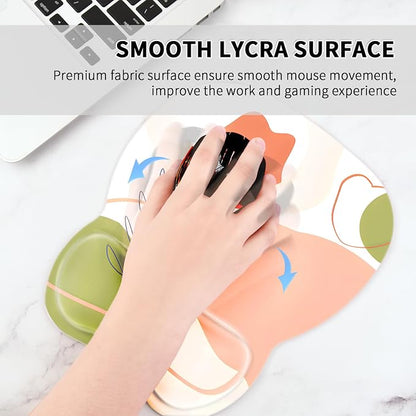 EooCoo Ergonomic Mouse Pad with Wrist Support, Mousepad with Memory Foam Wrist Rest and Non-Slip Base for Computer, Cafe, Home & Office, 9.64 x 8.26 in Office Desk Accessories