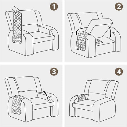 Armchair Caddy & Remote Control Holder for Couch & Recliner | Non-Slip Armrest Organizer with 6 Pockets for TV Remote, Phone, Tablet, Magazine & More, 19 x 35 Inches, Gray