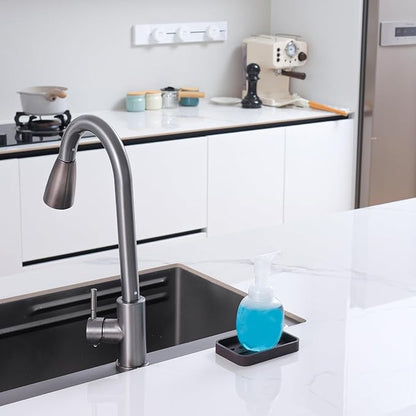 MicoYang Silicone Kitchen Sink Organizer Tray for Multiple Usage,Easy Clean Sponges Holder for Kitchen Bathroom Counter or Sink,Dish Soap Dispenser,Scrubber,Bottle,Cup Coffee 4.9”x 3.2”